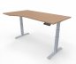 Preview: PC-Schreibtisch Elevate Plus linke Seite 100 cm tief Gestell Silber Tischplatte Buche